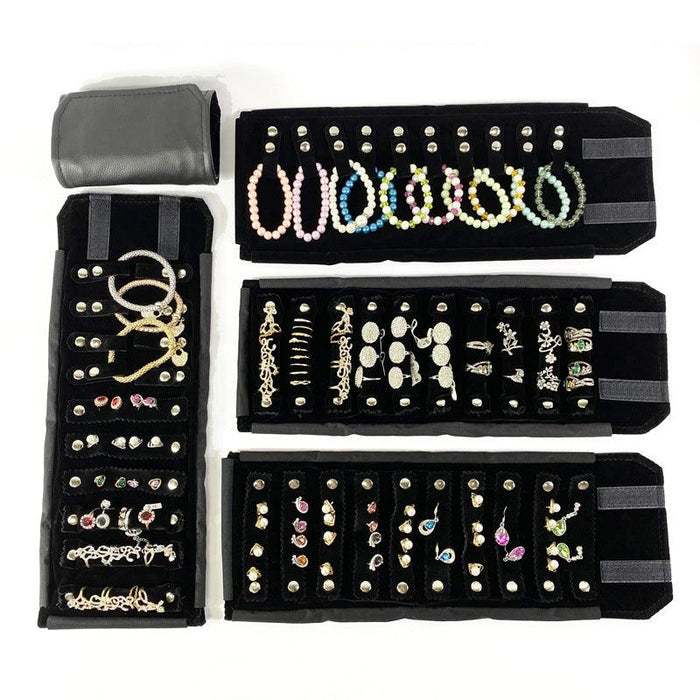 PU Leatherette Black Jewelry Roll - Jewelry Packaging Mall