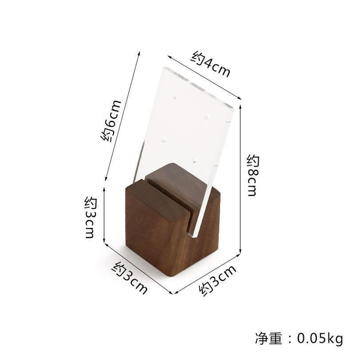 Transparent Acrylic Stud Earrings Display Stand (w/ wood base) - Jewelry Packaging Mall