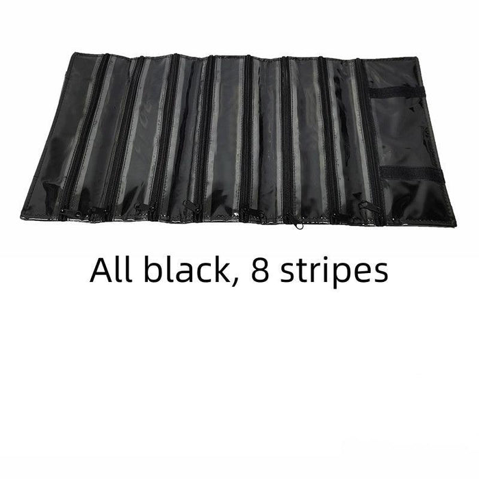 Black Velvet & Transparent PVC Jewelry Roll - Jewelry Packaging Mall