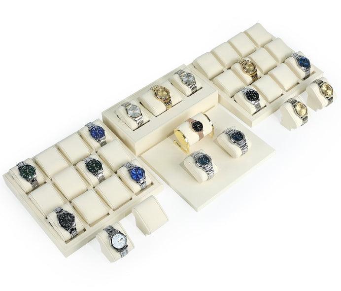 Beige Microfibre Watch Display Collection - Jewelry Packaging Mall