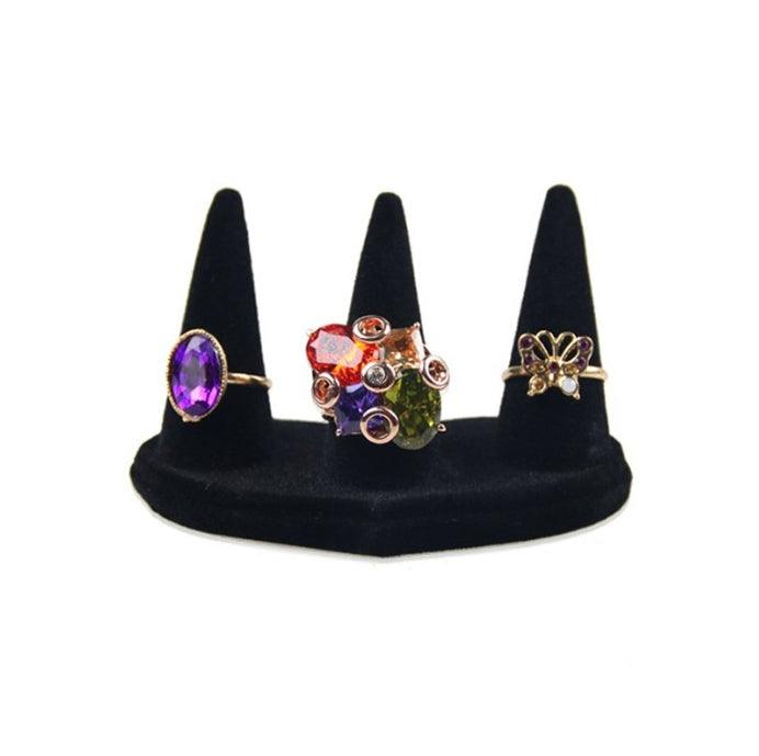 Opulence Sophisticated Black Velvet Ring Stand - Jewelry Packaging Mall