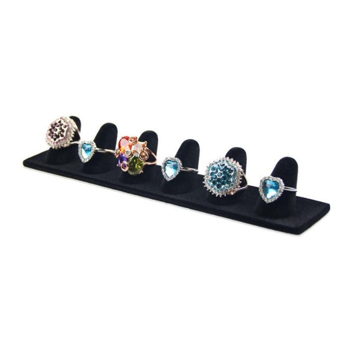 Opulence Sophisticated Black Velvet Ring Stand - Jewelry Packaging Mall