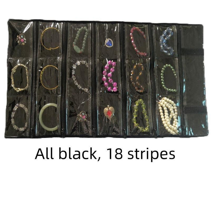 Black Velvet & Transparent PVC Jewelry Roll - Jewelry Packaging Mall