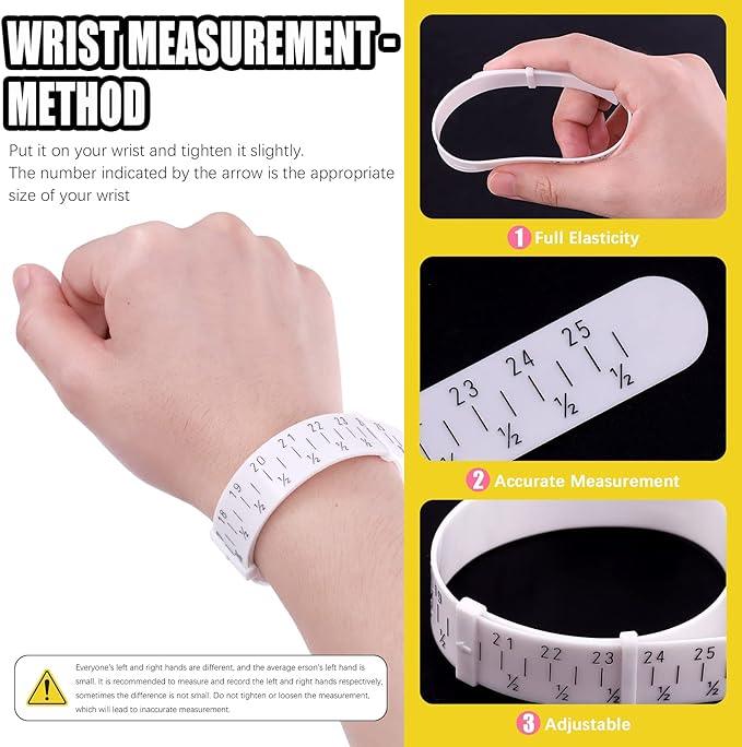 5 Pcs Jewelry Ring Bracelets Sizer Tools Measuring Set Includes Wooden Step Bracelet Mandrel, Rubber Hammer, Wire Bending Pliers, Wrist and Finger Sizer for Jewelry Making Crafts - Jewelry Packaging Mall