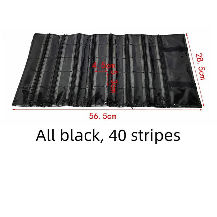 Black Velvet & Transparent PVC Jewelry Roll - Jewelry Packaging Mall