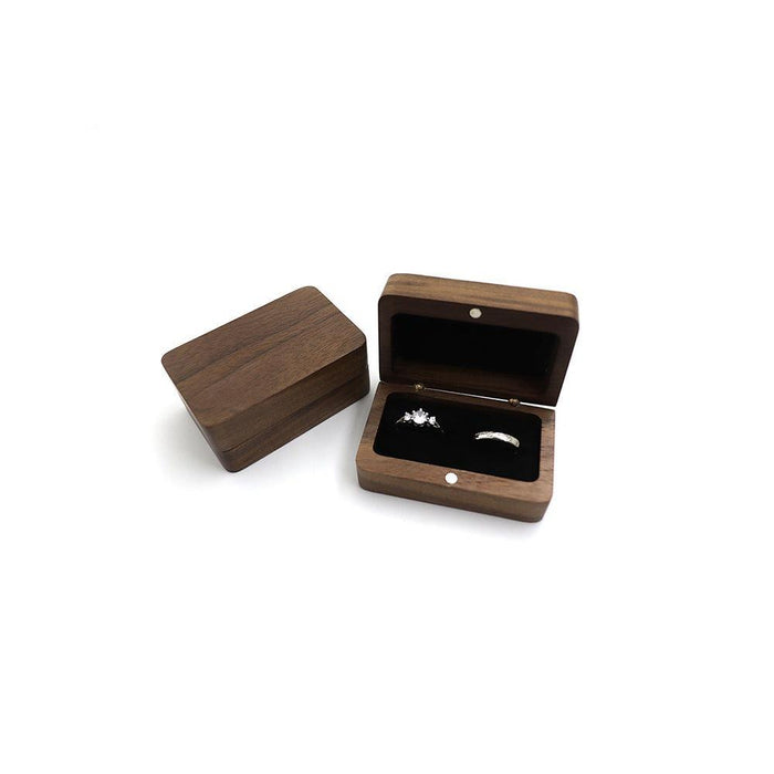 Wooden Couple Rings Box - Jewelry Packaging Mall