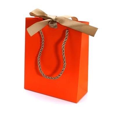 Fancy Shopping Bag With Golden Ribbon (10 pcs Per Pack) - Jewelry Packaging Mall