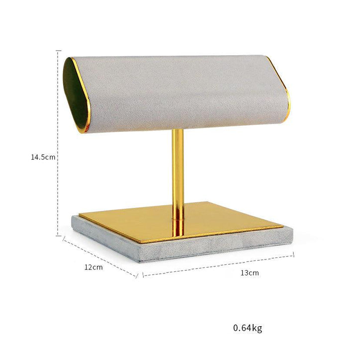 Gold Metal Suede Bangle/Bracelet Stand - Jewelry Packaging Mall