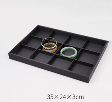 Black Linear PU Leather Showcase Tray-JPM0058 - Jewelry Packaging Mall