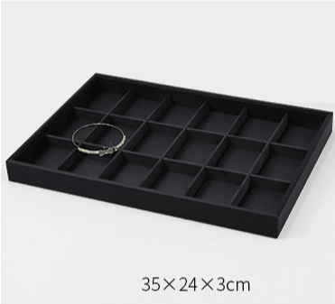 Black Linear PU Leather Showcase Tray-JPM0058 - Jewelry Packaging Mall