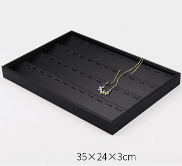 Black Linear PU Leather Showcase Tray-JPM0058 - Jewelry Packaging Mall