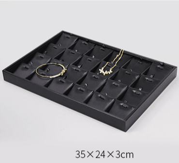 Black Linear PU Leather Showcase Tray-JPM0058 - Jewelry Packaging Mall