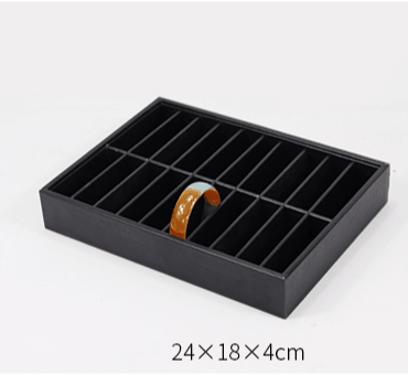 Black Linear PU Leather Showcase Tray-JPM0058 - Jewelry Packaging Mall