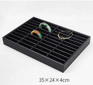 Black Linear PU Leather Showcase Tray-JPM0058 - Jewelry Packaging Mall