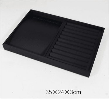 Black Linear PU Leather Showcase Tray-JPM0058 - Jewelry Packaging Mall