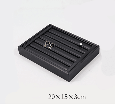 Black Linear PU Leather Showcase Tray-JPM0058 - Jewelry Packaging Mall