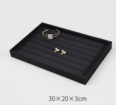 Black Linear PU Leather Showcase Tray-JPM0058 - Jewelry Packaging Mall