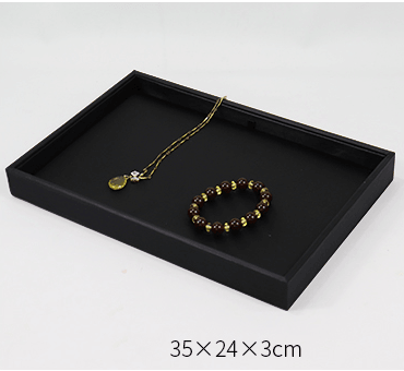 Black Linear PU Leather Showcase Tray-JPM0058 - Jewelry Packaging Mall