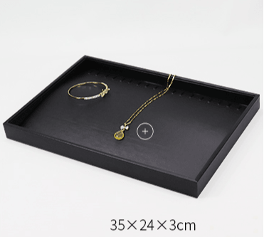 Black Linear PU Leather Showcase Tray-JPM0058 - Jewelry Packaging Mall